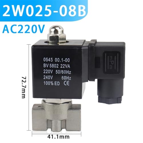 Électrovanne 2W025-08B AC220V anti-fuite pour remplacer une vanne usée