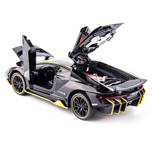 Image of FEXXA 🏎️ Exclusive Alloy Metal Pull Back Die-cast Car Model with Sound Light Mini Auto Toy for Kids Metal Model Toy Car with Sound and Light (1.24 Scale Lamborghini LP770 -Black)
