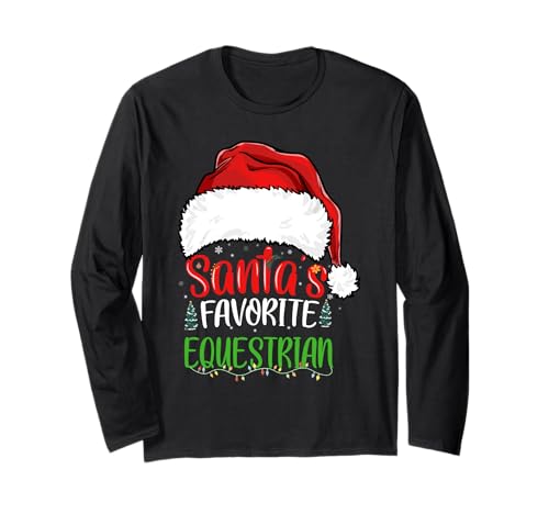 Ecuestre Ecuestre Divertido Ecuestre de Navidad Favorito de Santa Manga Larga