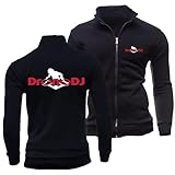 Chaqueta Hombre Regular Fit PRO DJ, Cazadora Hombre con Cremallera Completa, Ropa Deporte para Exteriores-Black||S