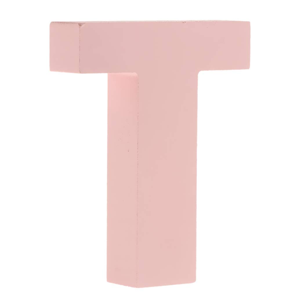 Unbekannt Wooden 26 Alphabet Letters Marquee Letters Wall Door Hanging Sign A-Z for Kids Room Nursery Room Decorations Pink (T)