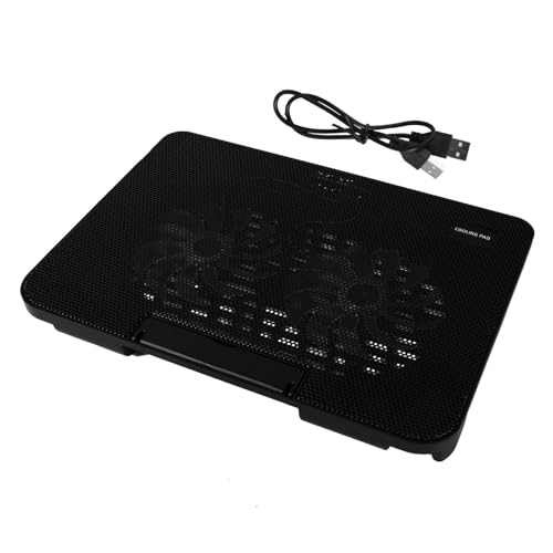 Hoement Laptop Cooling Pad USB Fans Portable Notebook Cooler for Enhanced Heat Dissipation Black Stand Compatible All Laptops