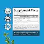 Pure Alpha Lipoic Acid Supplement with Acetyl L-Carnitine - Natural ALA ALC Amino Acids Boost Memory Support Mental Performance and Raise Energy Levels Metabolism - 60 Capsules - Image 2