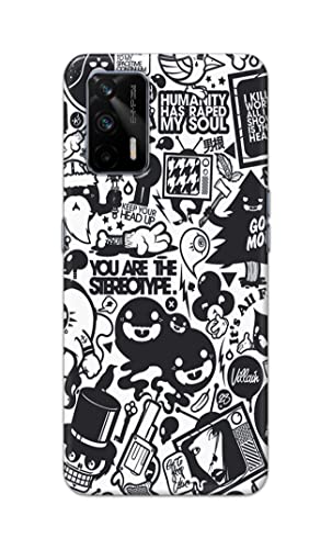 Image of Printed Hard Back Cover Case for Realme GT 5G Back Cover (Mixed Cartoon) -1302