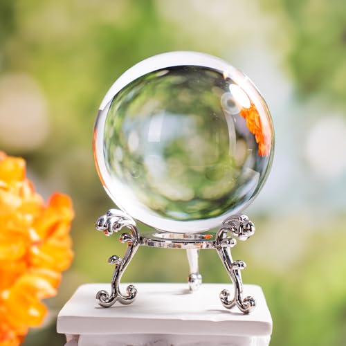 Clear Crystal Ball 80mm/3.2 Inches with Stand Ideal for Office