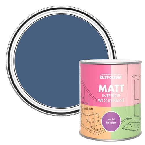 Rust-Oleum Blue Interior Wood Paint in Matt Finish - Ink Blue 750ml