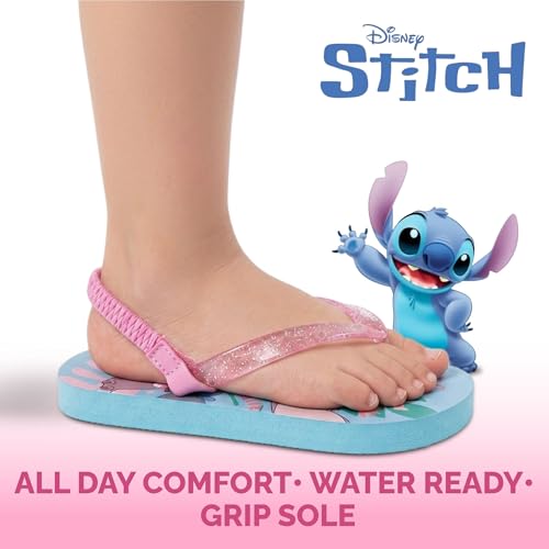 Image of Disney Girls Boys Character Flip Flops Sandals Kids Water Shoes - Minnie Mickey Moana Toy Story Frozen Cars Encanto Princess Thong Beach Slides Slip On Quick Dry (Toddler-Little Kid)