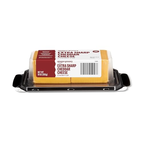 Amazon Grocery, Extra Sharp Cheddar Cheese, Cracker Cut, 10 Oz