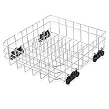 Upgraded W10728159 Dishwasher Lower Rack Stainless Steel Replacement Parts for Maytag Kitchenaid Dishwasher Rack W10525646 W10780925 Dishrack Whirlpool Kenmore Dishwasher Bottom Rack Assembly Wheels