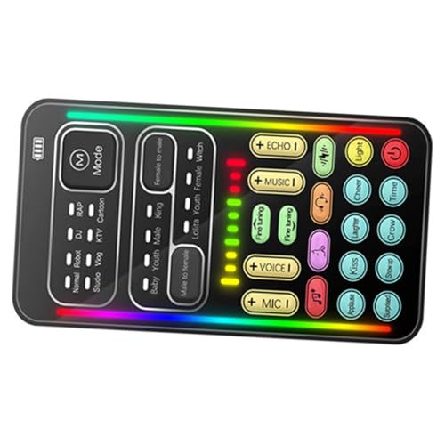 jojofuny 1 Juego Mini Tarjeta de Sonido Consola de Mezclado Auriculares Juguete Cambiador Voz Cambiador de Voz fones Tarjeta de Sonido de la computadora Mini Cambiador de Sonido el plastico