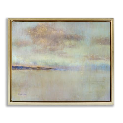 Abstract Ocean Sailboat Nautical, 16 x 20 Inch Canvas in Floater Frame