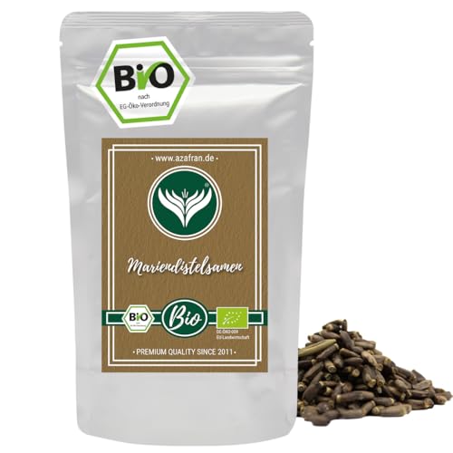 Azafran BIO Mariendistelsamen ganz, Mariendistel Saat Distel Tee, Milchdistel Samen 250g – Miniatur