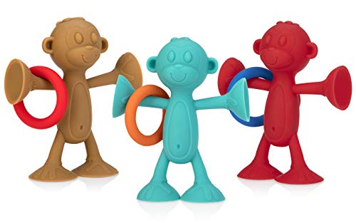 Nuby Silly Monkey Interactive Suction Toy With Silicone Ring, Aqua #TOP5