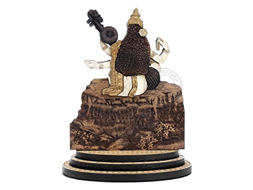 Estatua de Madera Saraswati de 4 Pulgadas miniatura 4