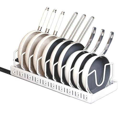 YIDELAI - Storage rack for pots, bowls, and pans under the cabinet, made of carbon steel material, 20.5 inches deep. Can be installed inside cabinets, countertops, and under drainage channels. by YIDELAI - Used condition - US$17.73