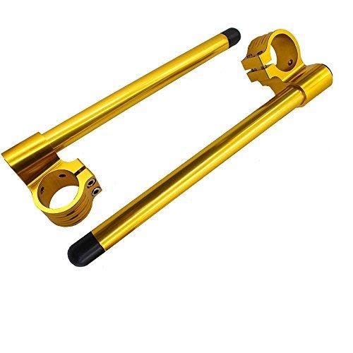 53mm 7/8" Motorcycle Aluminum CNC Riser Fork Tube Clip On Handlebar Replaceable Compatible with Universal Bike Cafe Racer