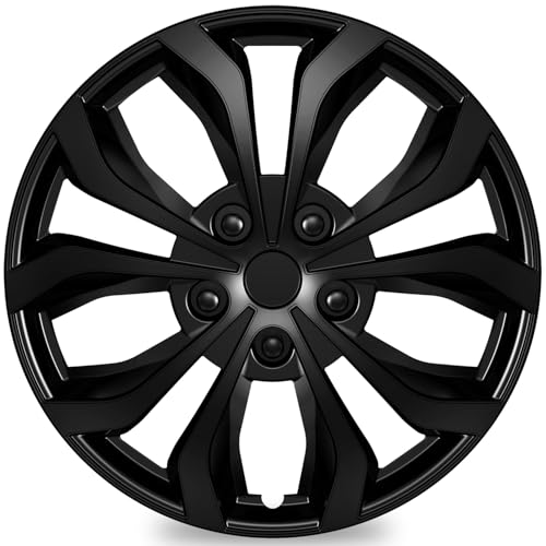 TangMiGe Universal Radkappen für 17 Zoll Räder 17 Radzierblenden 4er Set Radblenden (Schwarz 17 Zoll)