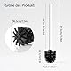 WC-Bürste, 4 Stück, WC-Bürsten mit Edelstahlgriff, Stehende Edelstahl-WC-Bürsten für Badezimmer, Toilette, Ergonomisch, Elegant, Langlebig (Ø 6.5cm, Schwarz)
