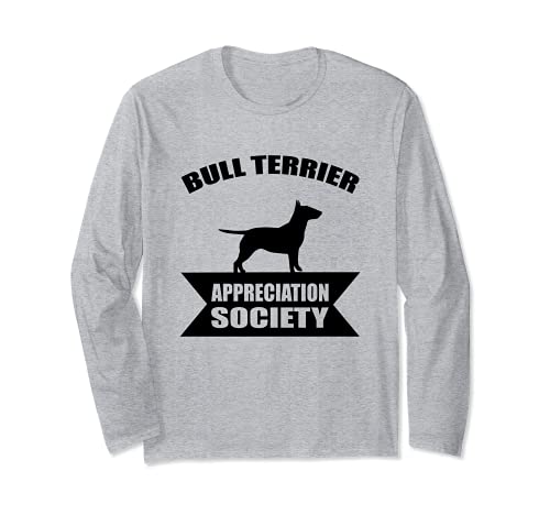 Bull Terrier Dog Long Sleeve T-Shirt, Grey