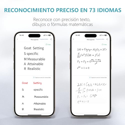 NEWYES SyncPen 4.0 - Cuaderno Digital & Pizarra Digital & Bolígrafo Inteligente, Sincronización y Reconocimiento en 73 Idiomas, 6 Recargas, Ideal para Apuntes de Clase y Minutas de Reuniones - imagen 4