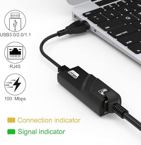 Image of USB Ethernet Adapter, USB 3.0 to 10 /100 Gigabit Ethernet LAN Network Adapter, RJ45 Ethernet Adapter for MacBook, PC, Desktop, Laptop with Windows 10 /8 /7, Linux, Mac OS AE-770UG