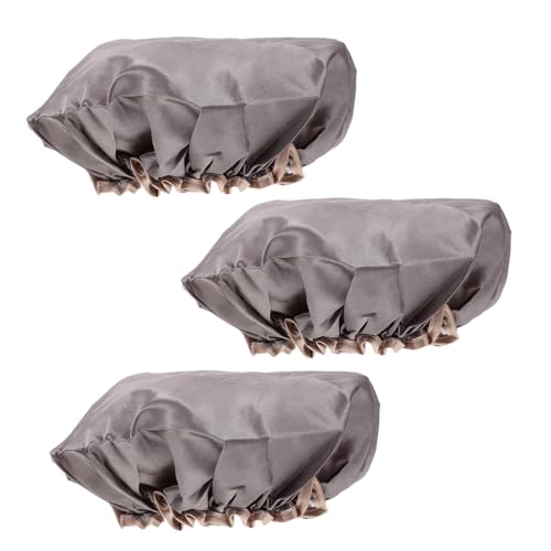 MUSISALY 二層防水シャワーキャップ Peva製 家庭用バスキャップ 女性用 軽量再利用可能 入浴時やメイク落としに 3個セット