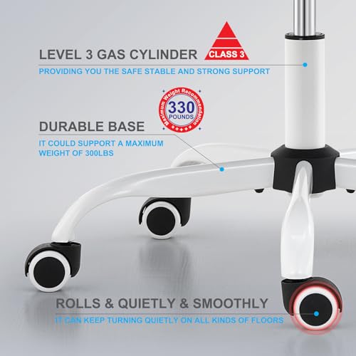 TRALT-Office-Chair-Ergonomic-Desk-Chair-330-LBS-Home-Mesh-Office-Desk-Chairs-with-Wheels-Comfortable-Gaming-Chair-High-Back-Office-Chair-for-Long-Hours-Office-Chair-for-Study-and-Work-White