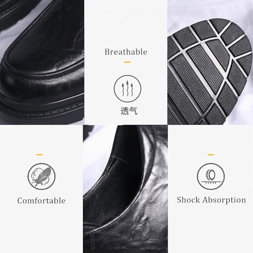 Men's Leather Platform Oxford Derby Shoes Hollow Out Breathable Lace-Up Business Casual Work Dress Shoes for Office Formal Comfort Walking3