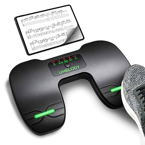 Umelody Wireless Page Turner Pedal for iPad, Tablet & Phone, Music Sheet Foot Controller Compatible with iOS Android Apps, Rechargeable Hands-Free Page Turning for Piano, Guitar, Reading Presentation