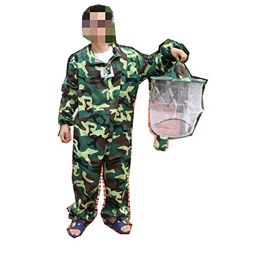 LTBEE Combinaison d'apiculture avec Capuche en Voile Protection Totale pour apiculteurs Professionnels et débutants L Vert Camouflage Cover