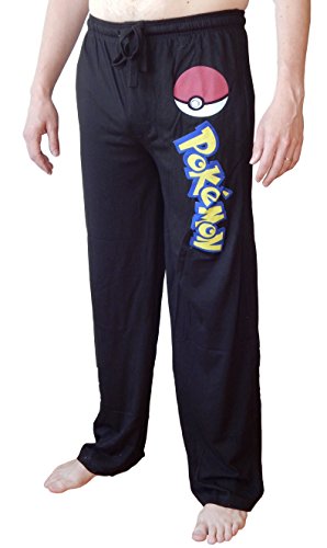 Pokemon Poke Ball Logo Black Quick Turn Sleep Pant - Black (X-Large)