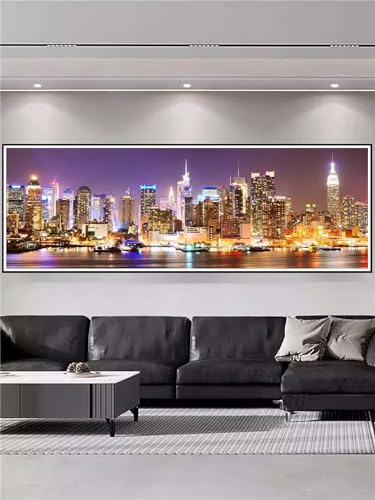 Diamond Painting pour salon grand format paysage urbain de nuit 5D