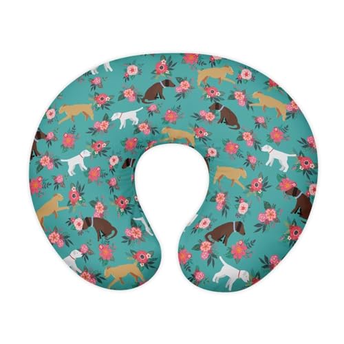Image of Puppy Flowers Baby Nursing Pillow Cover Soft Neutral Breastfeeding Pillow Slipcover for Bottle Feeding, Decorative Custom Gifts for Toddler Infant