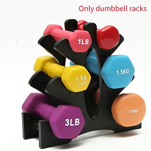 QOTSTEOS Weight Dumbbell Rack, Plastic 3 Tiers Dumbbell Tree Shaped Weight Triangle Storage Rack Shelf Dumbbell Stands Oranizer for Home Gym Workout(Black)