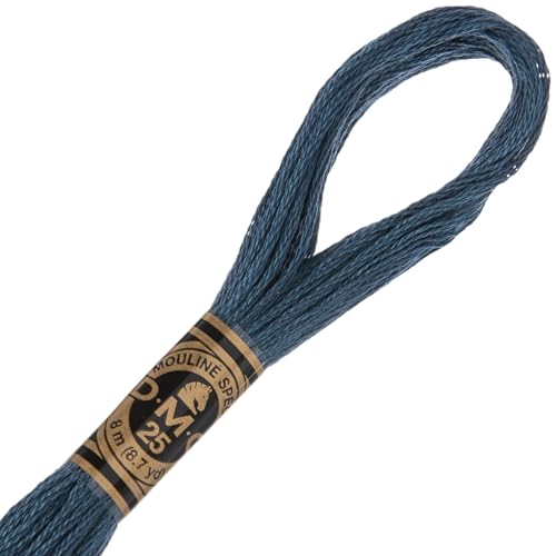 Image of Hobby Lobby DMC Cotton Embroidery Floss - 930 Dark Antique Blue, Set of 12