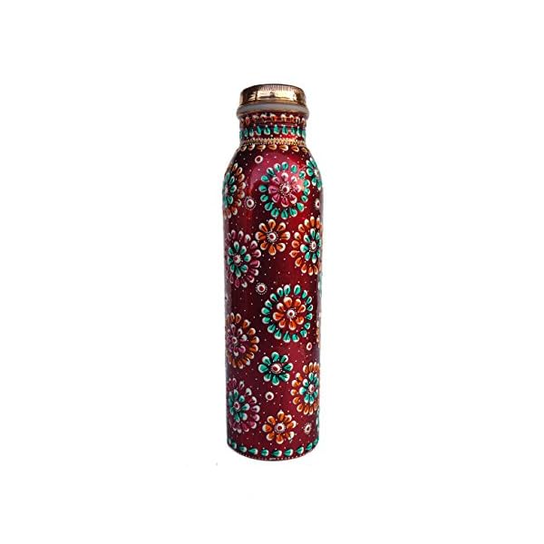 Rastogi Handicrafts Copper Joint less leak-proof Water storage Bottle Set of 4 With One Insulated Bag - Image 5