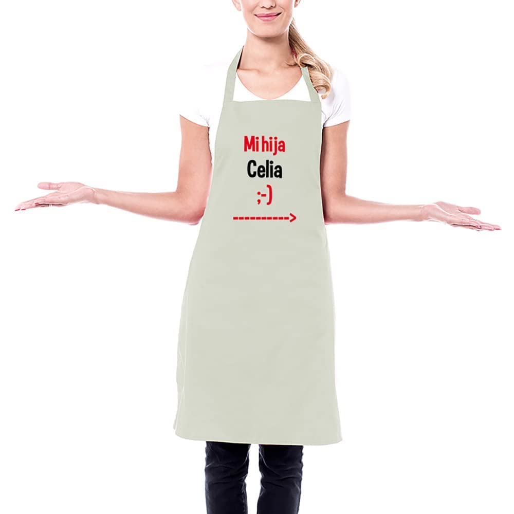 Pack de delantales de cocina BIO para madre e hij@ bordados con nombres