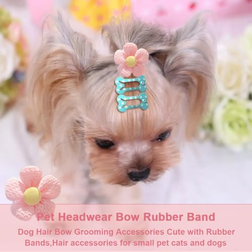 WUSJCOF 10 Stück Hunde Haarspangen, Hund BöGen Haarschmuck, Kopfbedeckung für Haustiere, Süße Haarspange für Katze und Hund, Für die Tierpflege (Für Kleine Mittelgroße Hunde Katzen)