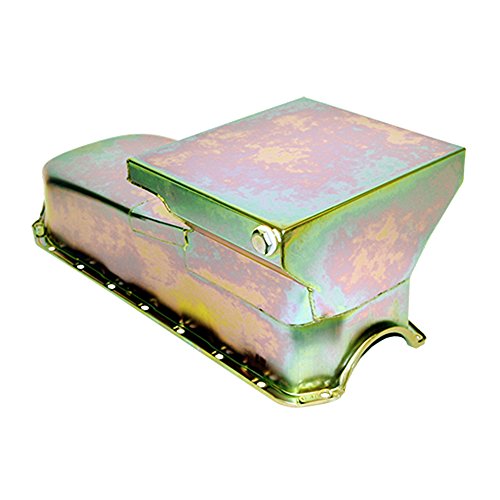 Assault Racing Products A7480Z Small Block Chevy Zinc Drag Style Oil Pan 6qt 2-Piece Rear Main Driver Side SBC