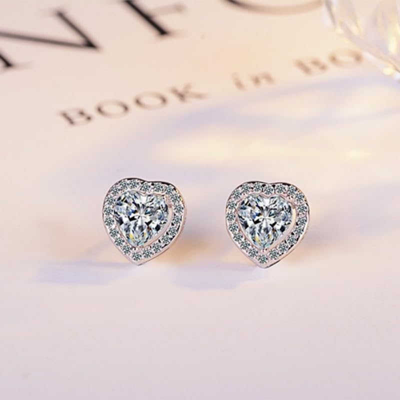 Orecchini Argento Donna, Quadrato Cubic Zirconia Orecchini Studs Per Le Donne Argento Orecchini Punto Luce Orecchini Anallergici Donna Orecchini Donna Argento Per Ragazze E Uomini