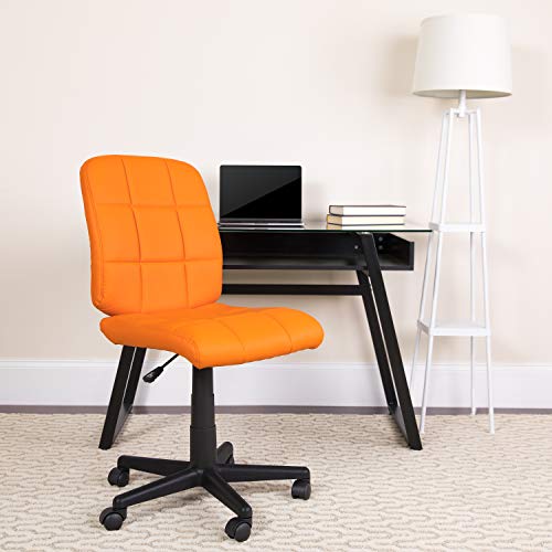 Flash Furniture Clayton Mid-Back Orange Quilted Vinyl Swivel Task Office Chair #TOP1