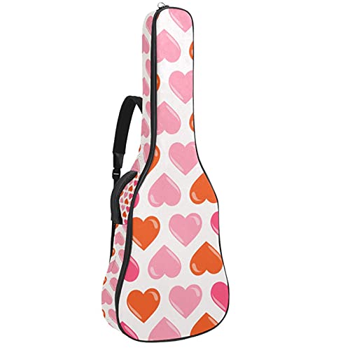 Sac à dos pour guitare acoustique housse de transport 106 cm orange rouge