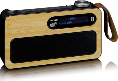 Radio portable DAB+ en bambou véritable Lenco look noir élégant