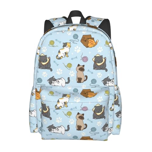 Nmbvcxz Mochila feminina Cut cats de 42,88 cm, casual, para laptop, leve, impermeável, para trilhas