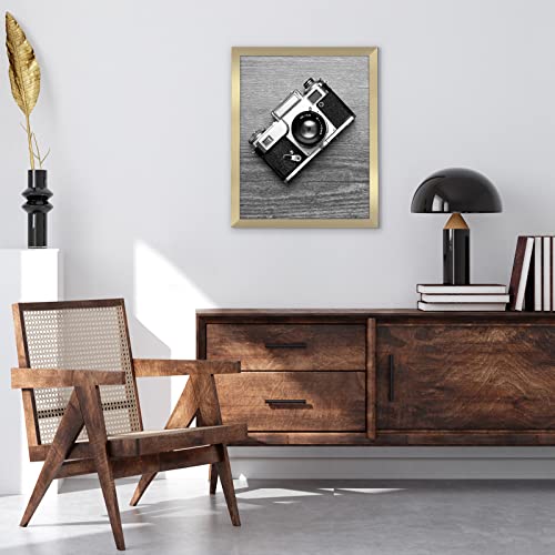 Image of Americanflat 16x20 Poster Frame - Gold Engineered Wood with Polished Plexiglass - Wide Picture Frame for Vertical or Horizontal Wall Display - Epic Collection - Gold