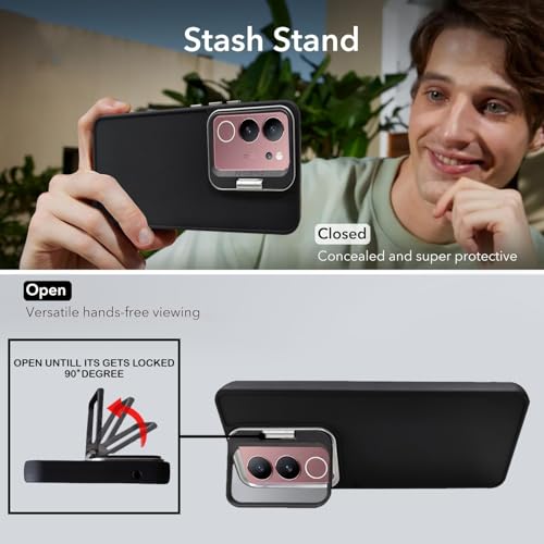 Image of A rtistque Silicone Back Cover Case for Vivo V29 / V29 Pro 5G with Camera Stand | Shockproof TPU | Stylish Protective Design | Slim Fit | Ultra Matte |Vivo V29 / V29 Pro 5G Back Cover - Black