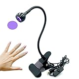 395-405nm Gooseneck UV Flash Cure lamp for Gel x Nails - Sturdy Steel Clamp, 8MM Flexible 10