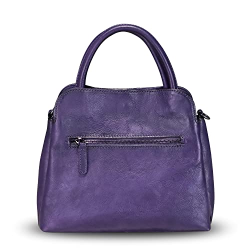Image of Genuine Leather Satchel Purse for Women Vintage Handmade Top Handle Handbag Designer Crossbody Bags