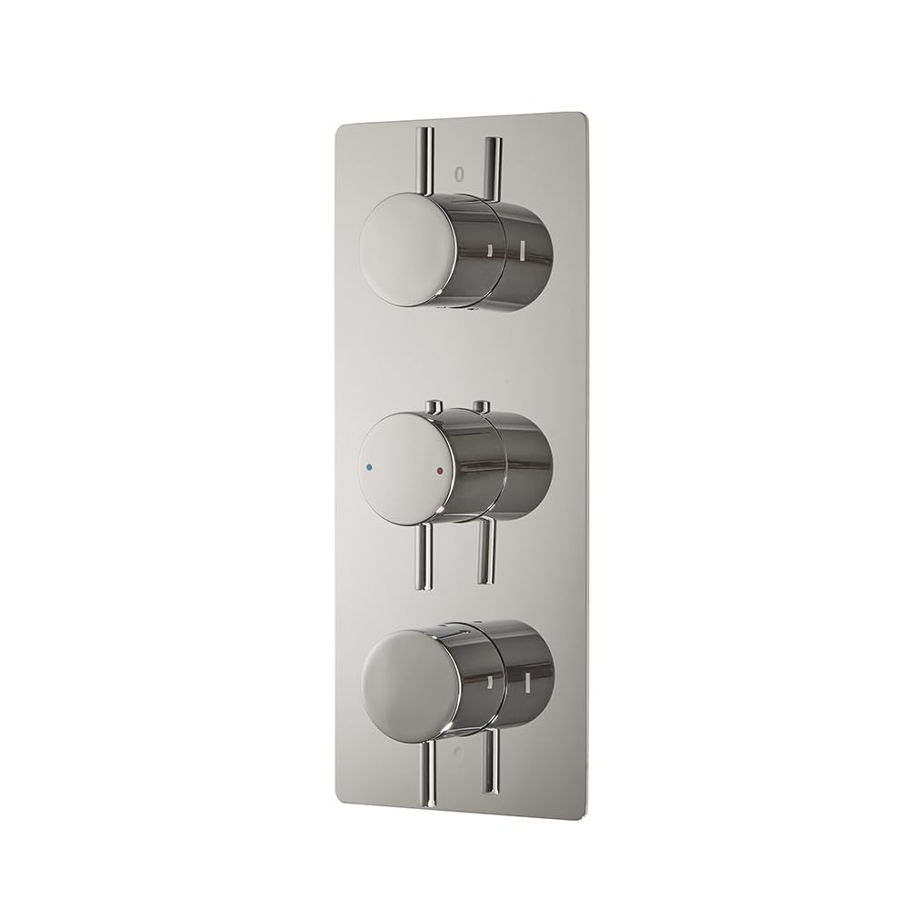 Milano Chrome Otto 2 Outlet Triple Thermostatic Concealed Mixer Shower Valve