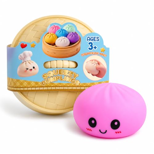 Image of 1pc Dumpling Squishy Toy, Butter Squishies Stress Ball, Taba Squishy Squeeze Toy for Kid & Adults, Sensory Fidget Toy for Anxiety Relief, Mochi Squishy Ball, Birthday Return Gifts for Kids